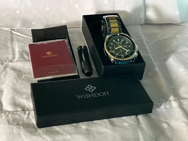 Reloj de Hombre en Acero iInox Negro y Dorado con Cronógrafo - Imagen 5