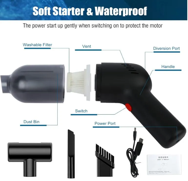 🚗✨ ¡Aspiradora Inalámbrica para Auto! | Limpieza Compacta y Potente - Imagen 6