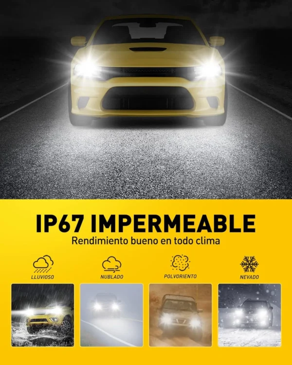 💡 Bombilla LED H7 6500K AUXITO | Luz Blanca Fría, 350% Más Brillo, Instalación Rápida en 5 Minutos
