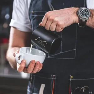 🔊Atencion Baristas Jarra para Espuma de Leche, Acero Inoxidable Antiadherente 350 ml 🧑‍🍳